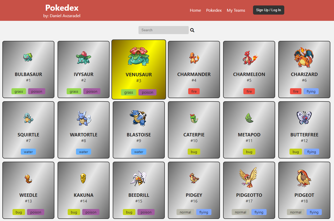 React Pokedex App